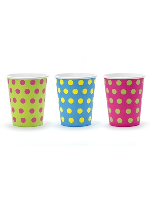 6 pcs, Polka Dots Cups, 260ml 6 pcs, Polka Dots Cups, 260ml