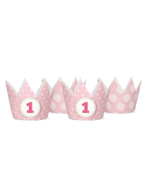 4 pcs, Party Crowns, light pink, 10cm, 1 p 4 pcs, Party Crowns, light pink, 10cm, 1 p