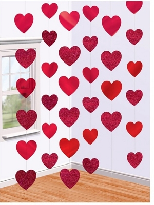 String decorations Hearts, red, 2.1 m String decorations Hearts, red, 2.1 m