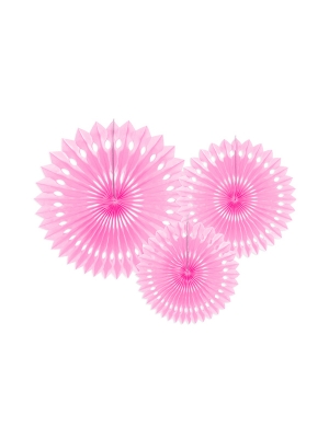 3 gab, Dekoratīvās rozetes, gaiši rozā, 20 cm, 25 cm, 30 cm 3 gab, Dekoratīvās rozetes, gaiši rozā, 20 cm, 25 cm, 30 cm