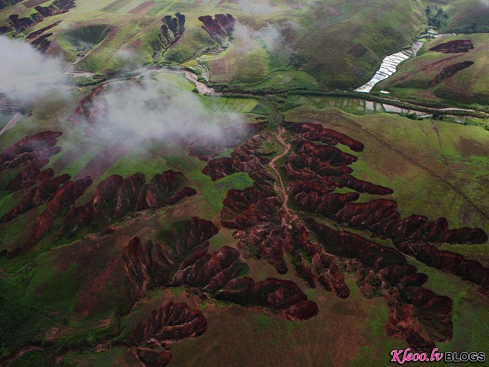 Photo: Aerial of eroded landscape