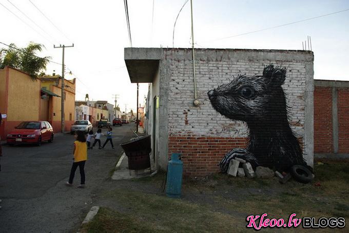 Стрит-арт ROA в Мексике