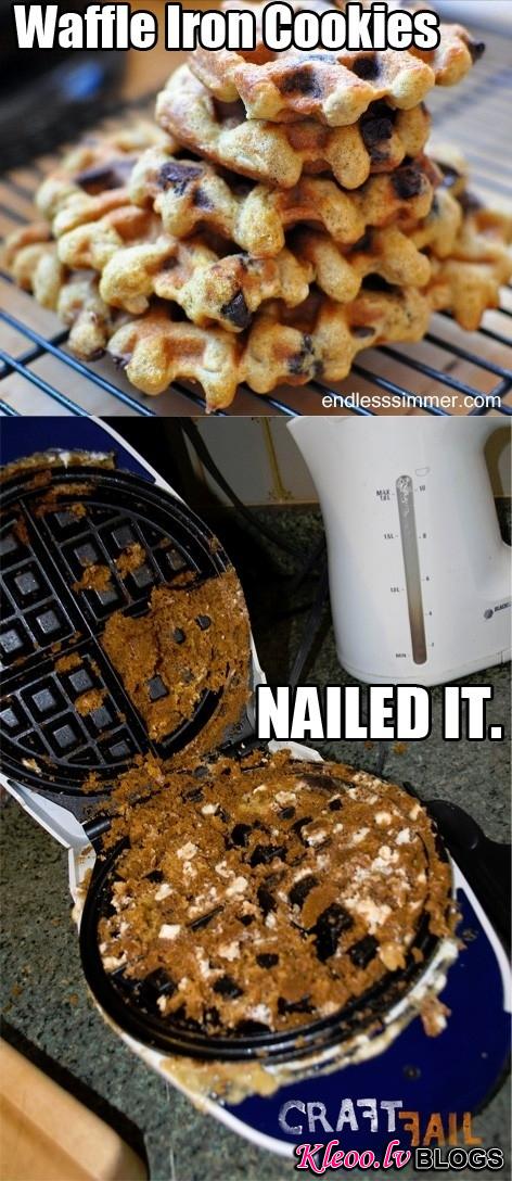 11. Waffle maker disaster cookies