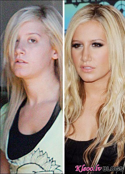 celebs makeup01 Famous People with and without Make Up