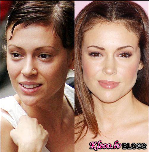 celebs makeup12 Famous People with and without Make Up