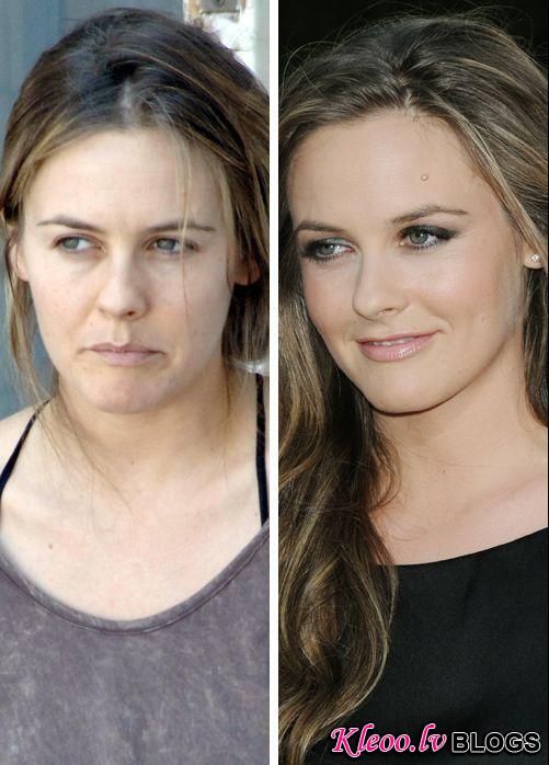 celebs makeup14 Famous People with and without Make Up