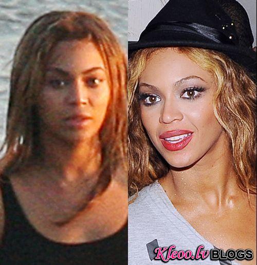 celebs makeup03 Famous People with and without Make Up
