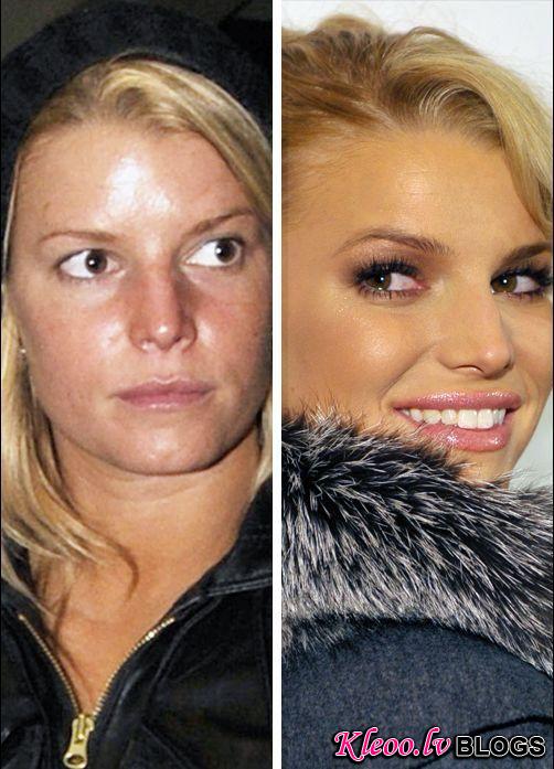 celebs makeup21 Famous People with and without Make Up