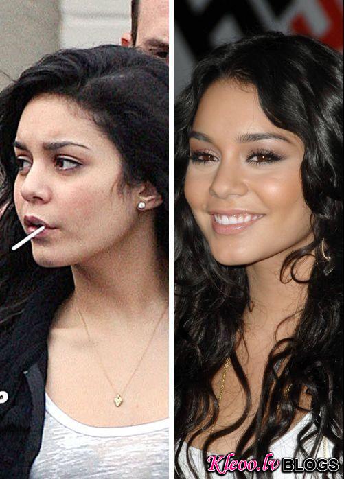 celebs makeup25 Famous People with and without Make Up