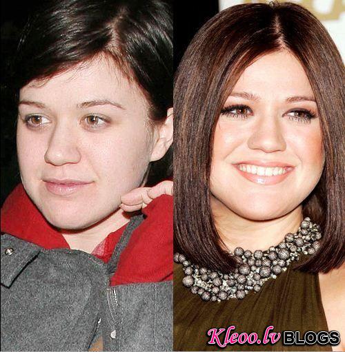 celebs makeup09 Famous People with and without Make Up