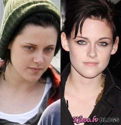celebs makeup02 Famous People with and without Make Up