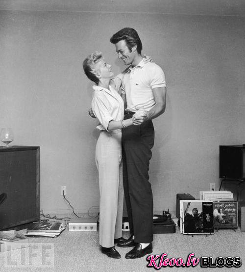 Clint Eastwood with his first wife Maggie, 1965.jpg