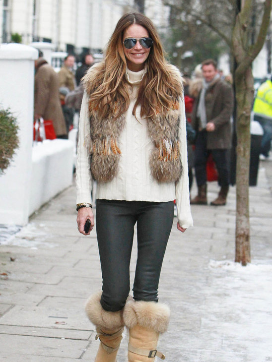 Elle Macpherson rocks the fur trend