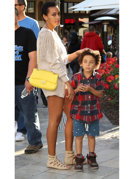 Solange Knowles in a pair of nude coloured sandals! 