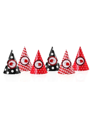 6 pcs, Party Hats Ladybugs, 16 cm 6 pcs, Party Hats Ladybugs, 16 cm