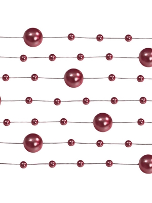 5 pcs, Pearl garlands, deep red, 1.3 m 5 pcs, Pearl garlands, deep red, 1.3 m
