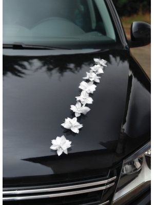 8 pcs, Flowers with a bead, white, 8 cm 8 pcs, Flowers with a bead, white, 8 cm