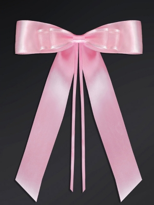 4 pcs, Bows with a bow tie, light pink, 14 cm 4 pcs, Bows with a bow tie, light pink, 14 cm