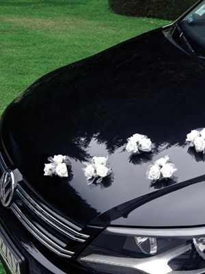 4 pcs, Posies with suction cups, white, 10 cm 4 pcs, Posies with suction cups, white, 10 cm