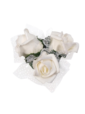 4 pcs, Posies with suction cups, cream, 10 cm 4 pcs, Posies with suction cups, cream, 10 cm