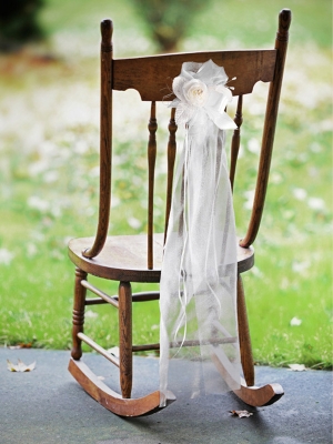 2 pcs, Posies with organza, white, 90 cm 2 pcs, Posies with organza, white, 90 cm