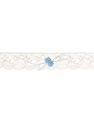 Lace garter with roses, cream, 3.5 cm Lace garter with roses, cream, 3.5 cm