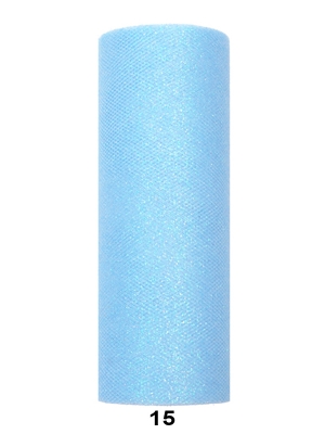 Tulle Glittery, sky-blue, 0.15 x 9m Tulle Glittery, sky-blue, 0.15 x 9m