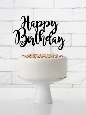 Cake topper, black, 22.5cm Cake topper, black, 22.5cm