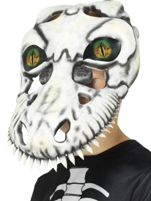 T-Rex Skull Mask, White T-Rex Skull Mask, White