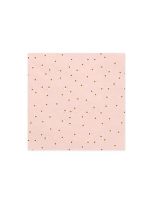 20 gab, Salvetes punktotas, rozā, 33 x 33 cm