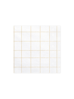20 шт, Салфетки сетка, белые с золотым, 33 x 33 см 20 шт, Салфетки сетка, белые с золотым, 33 x 33 см