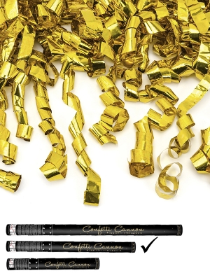 Confetti cannon with streamers, gold, 60 cm Confetti cannon with streamers, gold, 60 cm