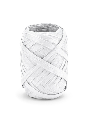 Raffia ribbon, 5mm/10m, white Raffia ribbon, 5mm/10m, white