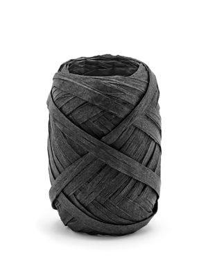 Raffia ribbon, 5mm/10m, black Raffia ribbon, 5mm/10m, black