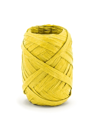 Raffia ribbon, 5mm/10m, yellow Raffia ribbon, 5mm/10m, yellow