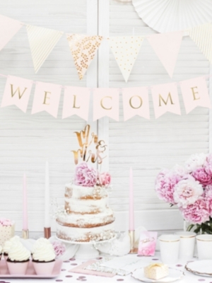 Banner Welcome, light pink, 15 x 95 cm Banner Welcome, light pink, 15 x 95 cm