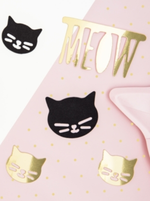 8 pcs, Paper decorations Cat, black and gold 8 pcs, Paper decorations Cat, black and gold