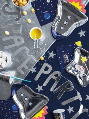 Banner Space - Space Party, silver, 13 x 96 cm Banner Space - Space Party, silver, 13 x 96 cm