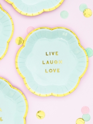 6 pcs, Plates Yummy - Live Laugh Love, 13 cm 6 pcs, Plates Yummy - Live Laugh Love, 13 cm