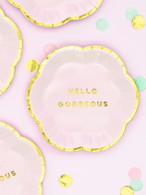 6 pcs, Plates Yummy - Hello Gorgeous, light pink, 13 cm 6 pcs, Plates Yummy - Hello Gorgeous, light pink, 13 cm