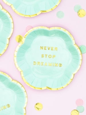 6 шт, Мини тарелки - Never Stop Dreaming, 13 см 6 шт, Мини тарелки - Never Stop Dreaming, 13 см