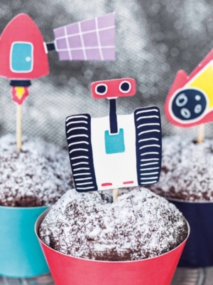 6 pcs, Cupcake kit Space 6 pcs, Cupcake kit Space