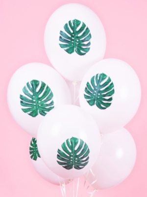 Balons Aloha - ar lapu, balts, 30 cm Balons Aloha - ar lapu, balts, 30 cm