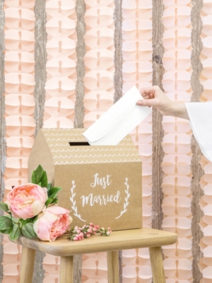 Wedding card box - Just Married, kraft, 30 x 30.5 x 16.5 cm Wedding card box - Just Married, kraft, 30 x 30.5 x 16.5 cm