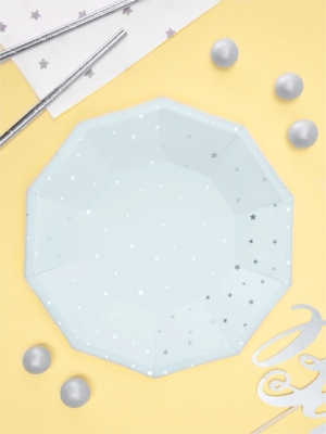6 pcs, Plates Stars, light blue, 18 cm 6 pcs, Plates Stars, light blue, 18 cm