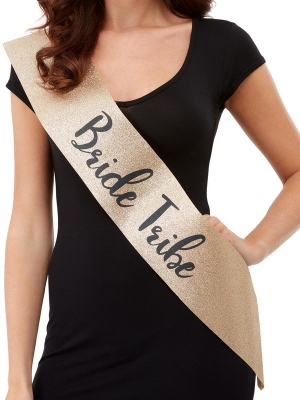 Deluxe Glitter Bride Tribe Sash Deluxe Glitter Bride Tribe Sash