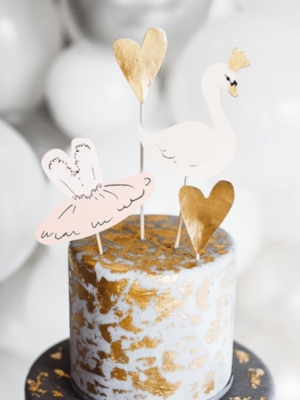 4 pcs, Cake toppers Lovely Swan, 19.5 - 28.5 cm 4 pcs, Cake toppers Lovely Swan, 19.5 - 28.5 cm