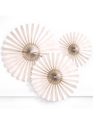 3 pcs, Decorative Rosettes, beige, 26, 34.5, 43 cm 3 pcs, Decorative Rosettes, beige, 26, 34.5, 43 cm