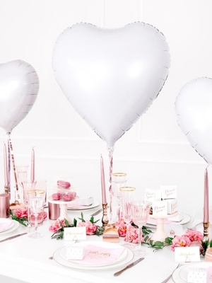 Foil Balloon Heart, white, 61cm Foil Balloon Heart, white, 61cm