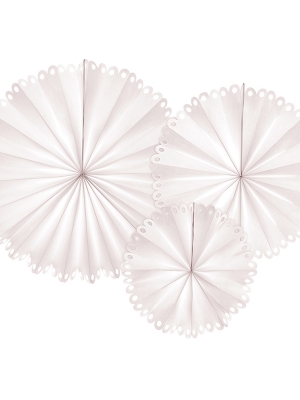 3 pcs, Decorative Rosettes, beige, 25 cm, 34 cm, 42.5 cm 3 pcs, Decorative Rosettes, beige, 25 cm, 34 cm, 42.5 cm